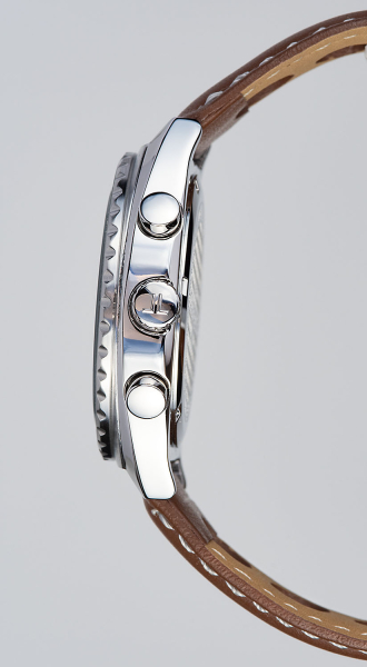 Jacques Lemans 1-2041J Herren Uhr Edelstahl Leder Quarz 10Bar